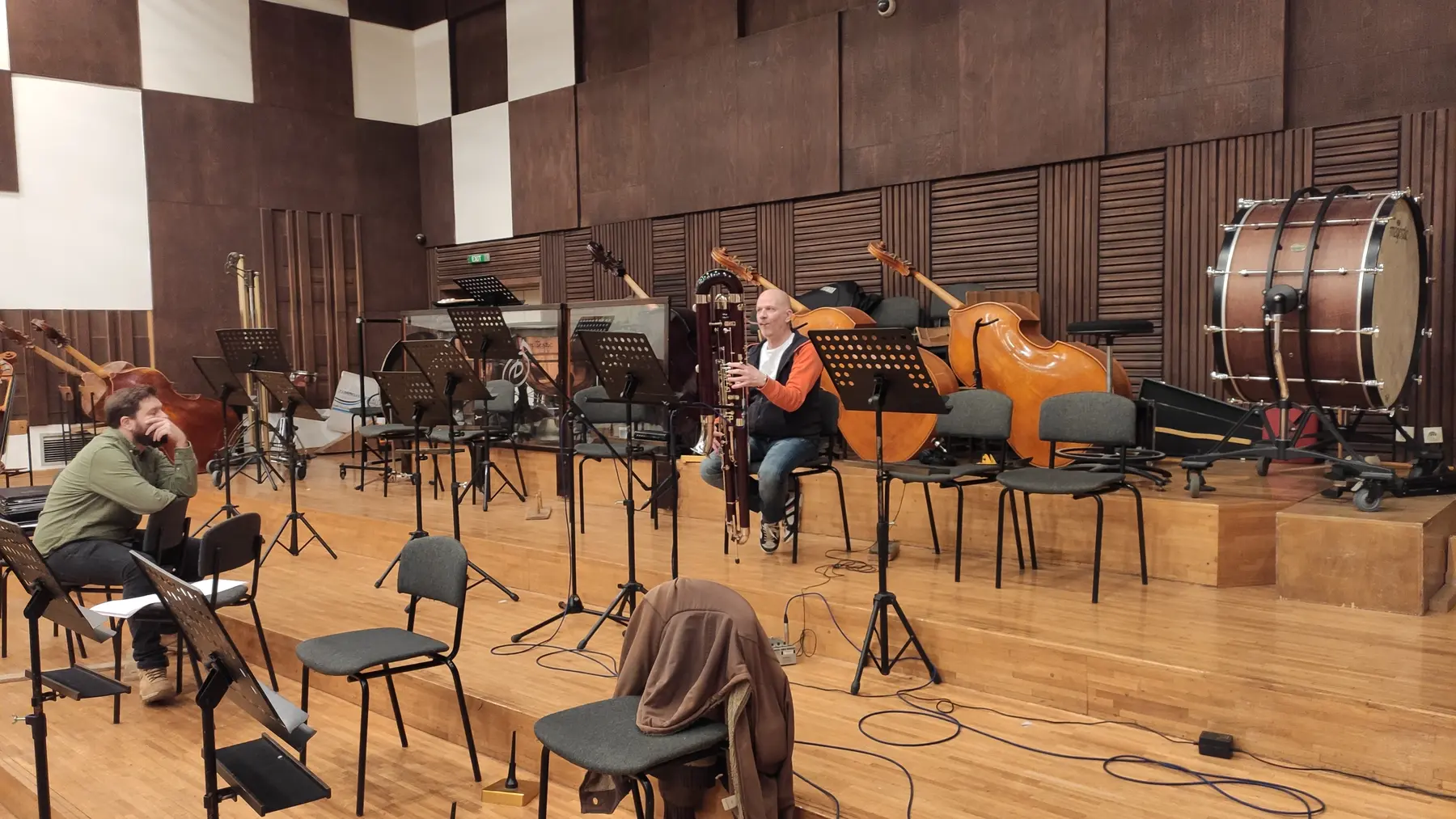Musicians during a Bosque Sound Community recording session